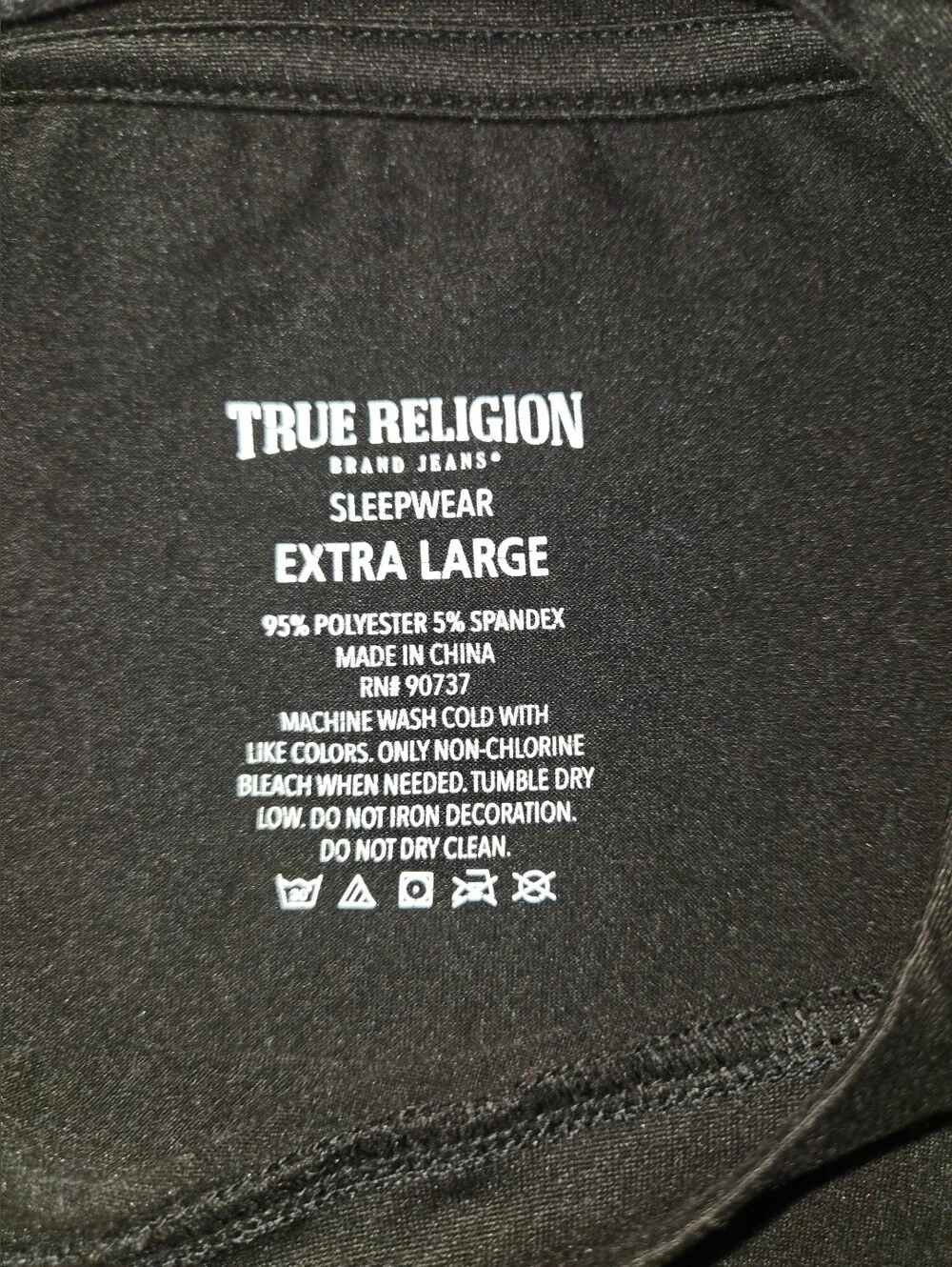 True Religion Men’s Black Crew Neck T-Shirt with Gold Logo